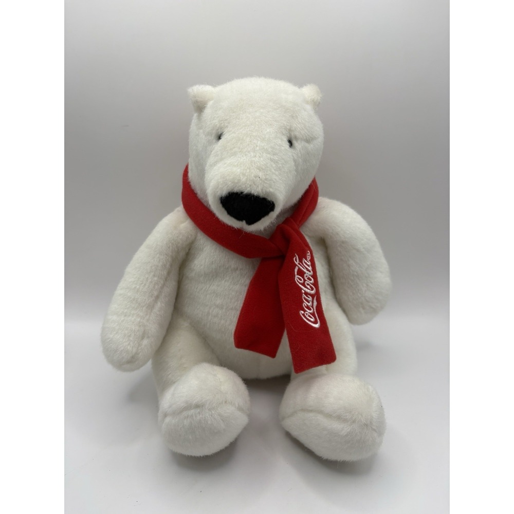 Coca Cola Collectible Polar Bear Red Scarf Plush 2007